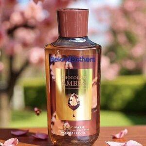 X1 Bath & Body Works CHOCOLATE AMBER SHOWER GEL/BODY WASH 10 oz NEW.